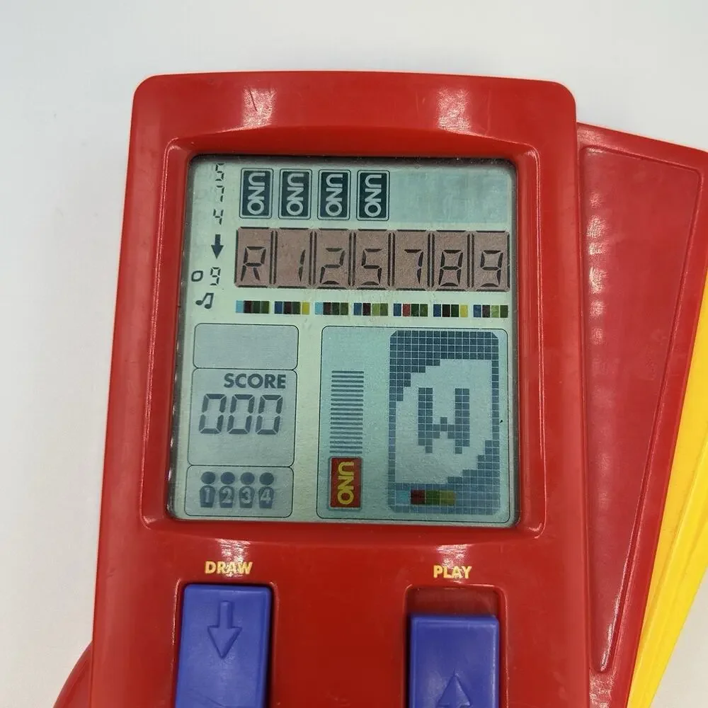 UNO Electronic Handheld Card Video Game LCD Mattel Vintage 90s 1999 - Tested